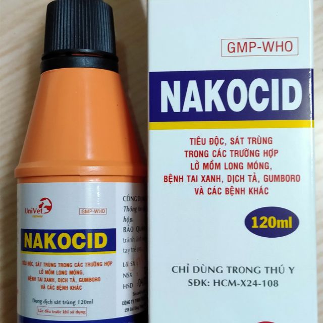 Tiêu độc,sát trùng, diệt khuẩn nakocide 120ml