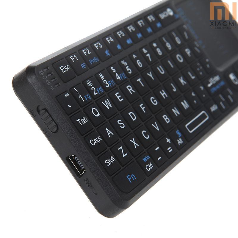 【shine】Rii® mini X1 Handheld 2.4G Wireless Keyboard Touchpad Mouse for PC Notebook Smart TV Black