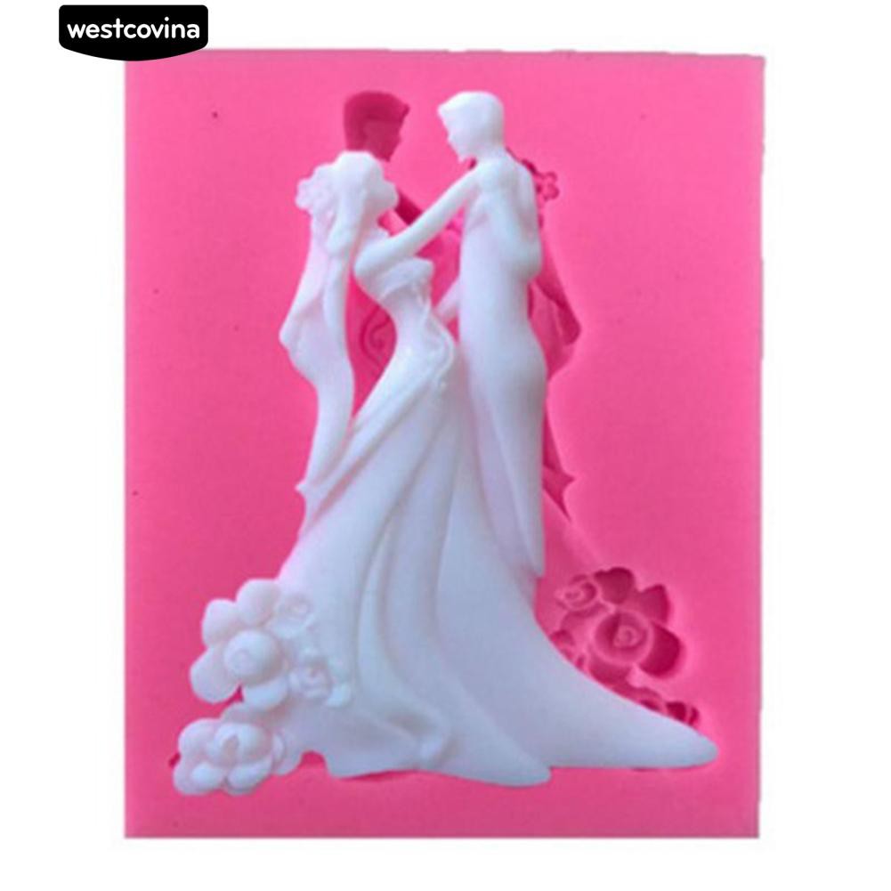 Khuôn Silicon Làm Bánh Tạo Hình Cô Dâu Chú Rể Đẹp Mắt
