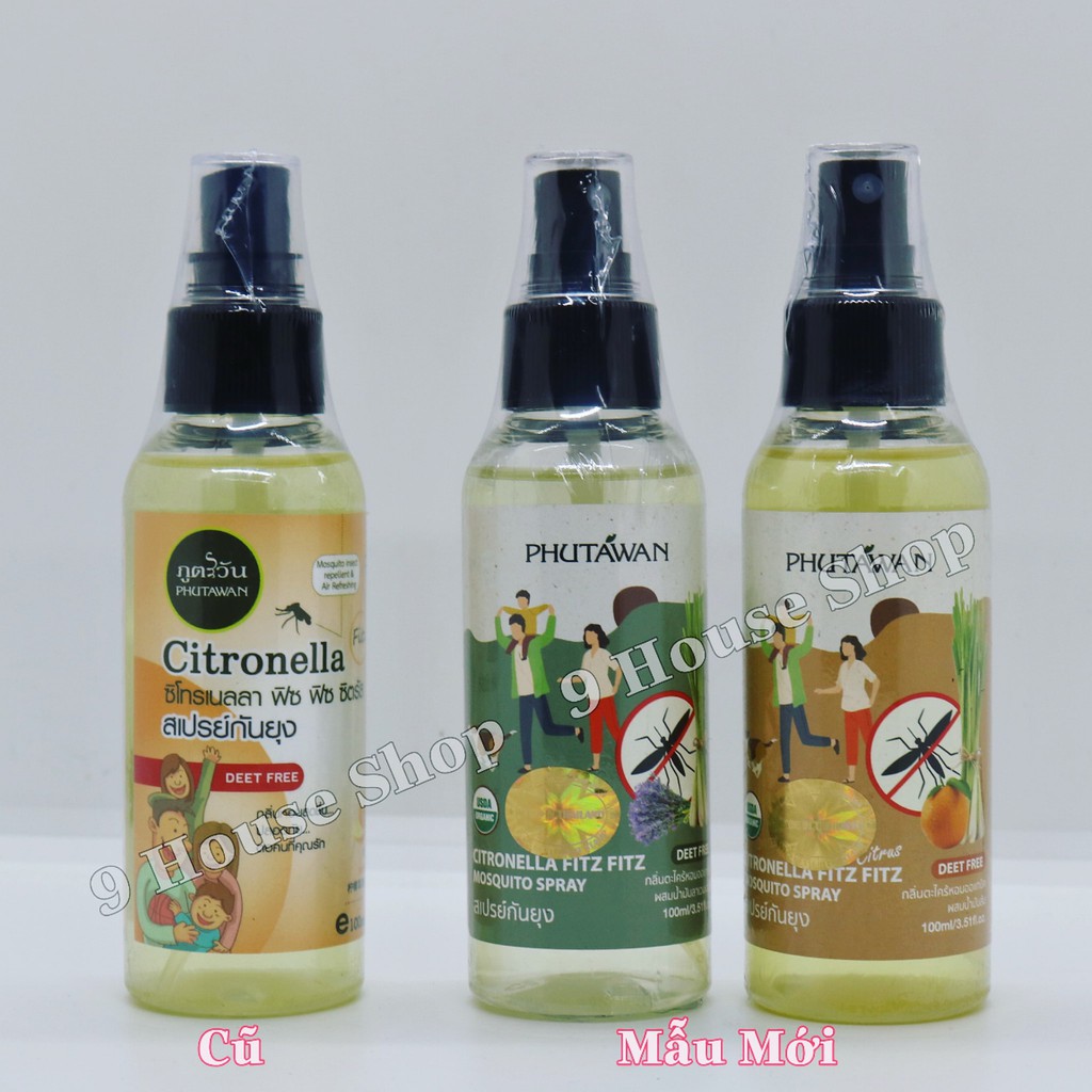 Xịt chống muỗi Citronella Phutawan Thái Lan 100ml - An toàn cho bé &amp; phụ nữ có thai