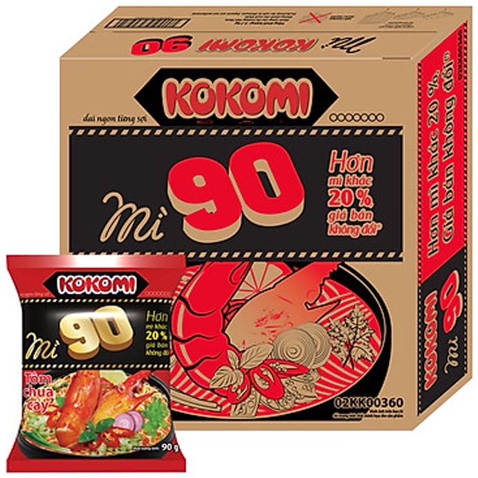 Mì Kokomi Tôm Chua Cay 90g / 65g - combo 3 gói | BigBuy360 - bigbuy360.vn