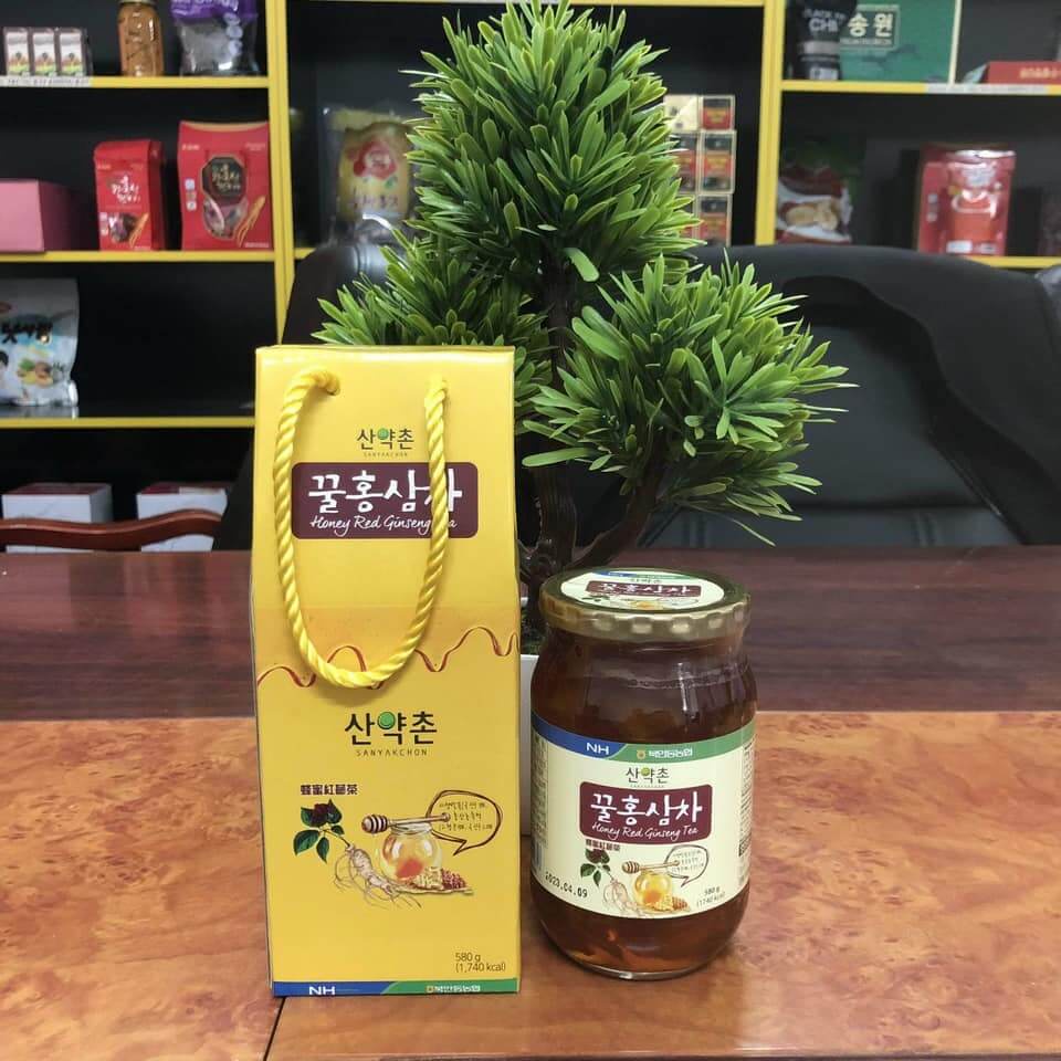 [Combo 10 hũ] Nhân sâm lát ngâm mật ong Nonghuyp Hàn Quốc 580g cao cấp làm quà tặng