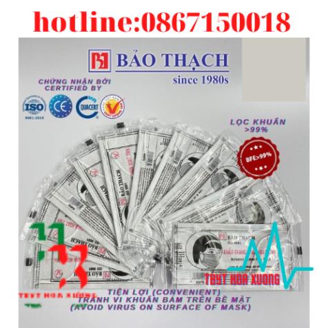 Khẩu Trang Y Tế Than Hoat Tính 4 Tớp Bảo Thạch Kháng Khuẩn Cao Cấp Màu Xám Bịch 1 - 5 Cái