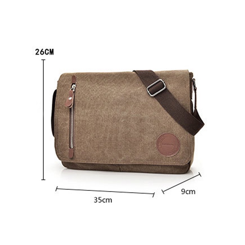 Túi Nam Đeo Chéo Thời Trang ZACHI Vải Canvas Đựng Laptop Macbook 13 inch Màu Đen/Nâu T19