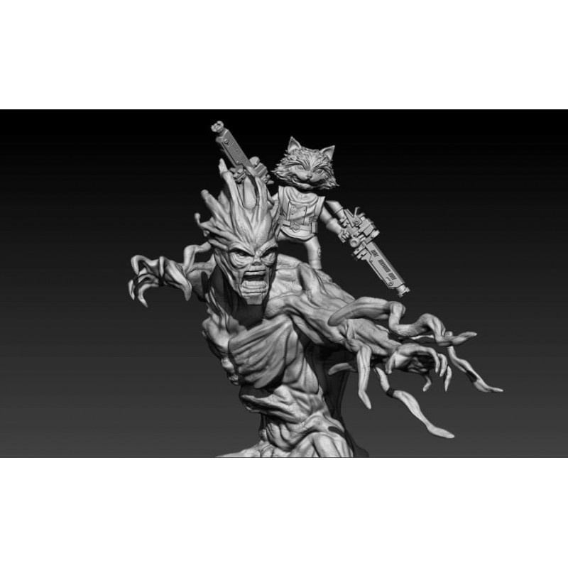 File in 3D mô hình Rocket and Groot - Marvel