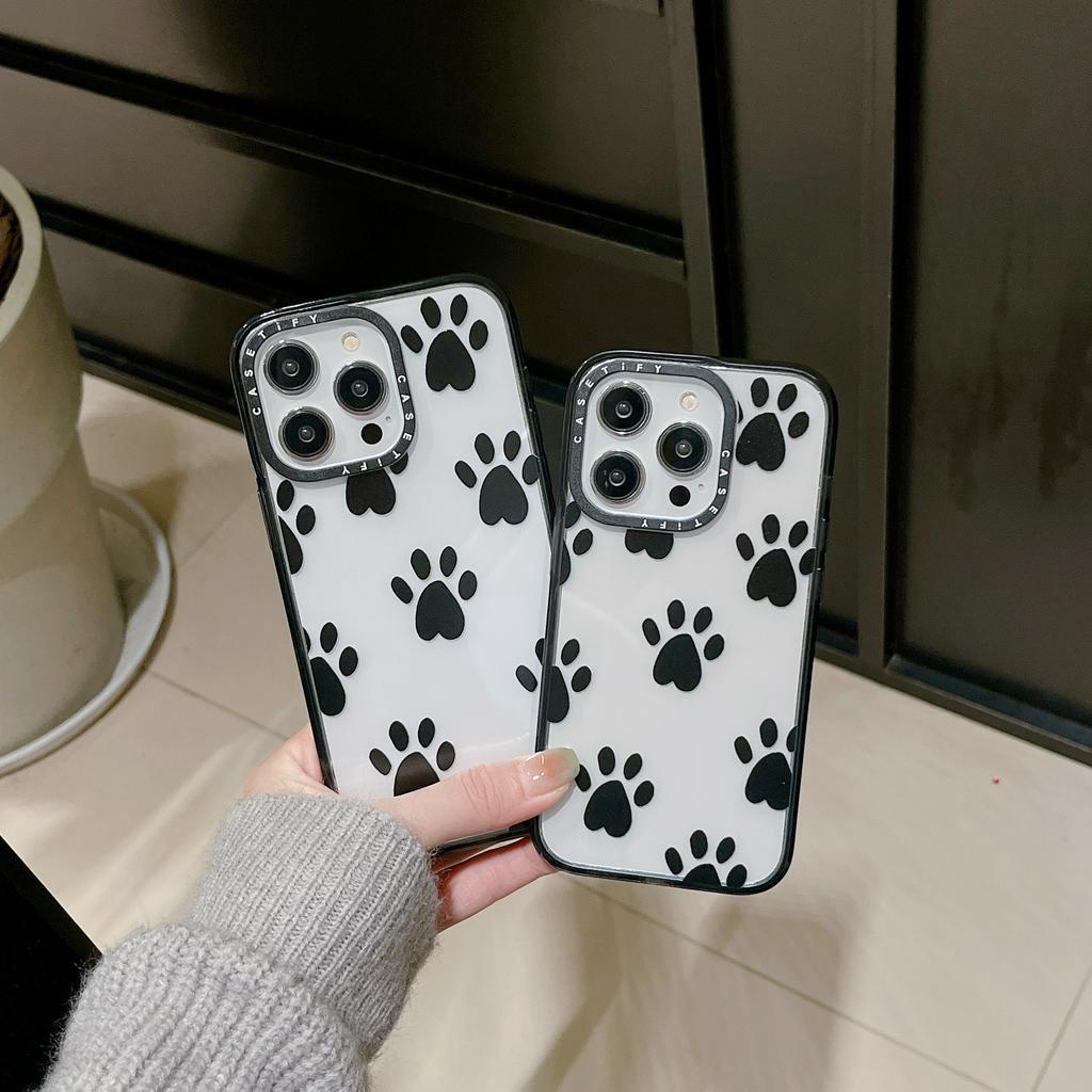 Ốp Điện Thoại Nhựa Acrylic Chống Sốc In Hình Dấu Chân Cún Cho iPhone 14Promax 14Pro 14 13Promax 13Pro 13 12 11