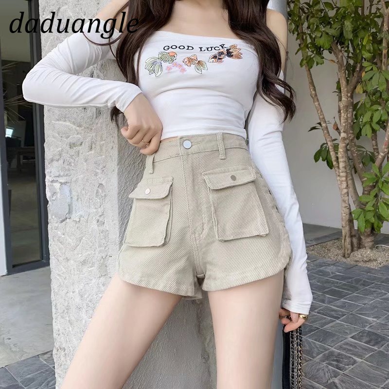 Quần short denim DADUHEY lưng cao size lớn thời trang Hàn Quốc mới dành cho nữ