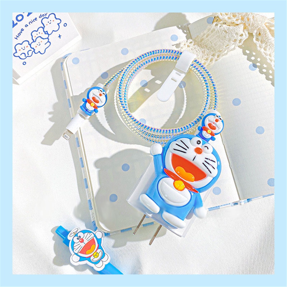 Vỏ Silicon Bảo Vệ Dây Cáp Sạc Iphone 18 / 20W Hình Phi Hành Gia Dễ Thương Ốp