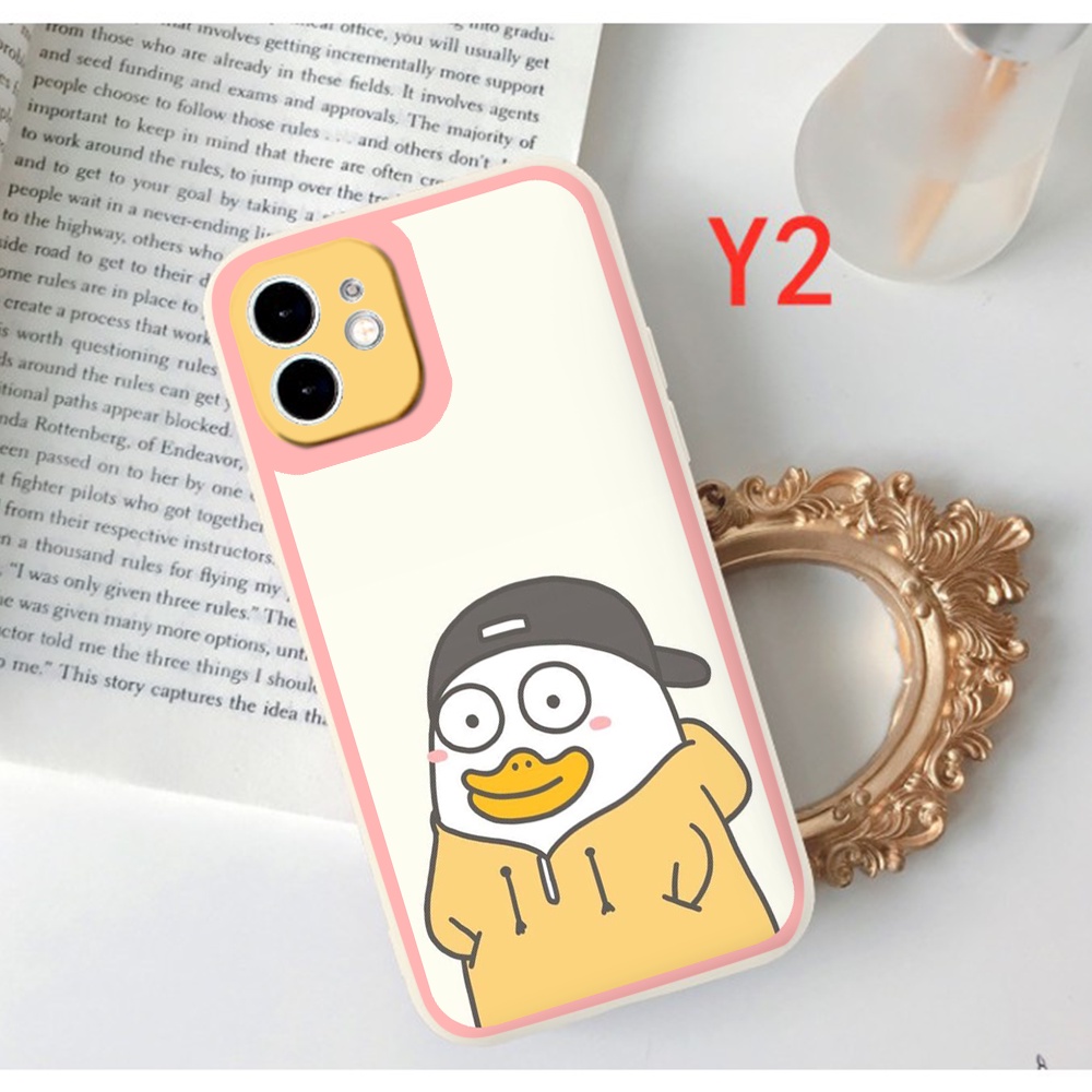 Ốp iphone - Ốp lưng iphone cạnh vuông viền camera Chú vịt hiphop dành cho ip 6 đến 14promax - ng024