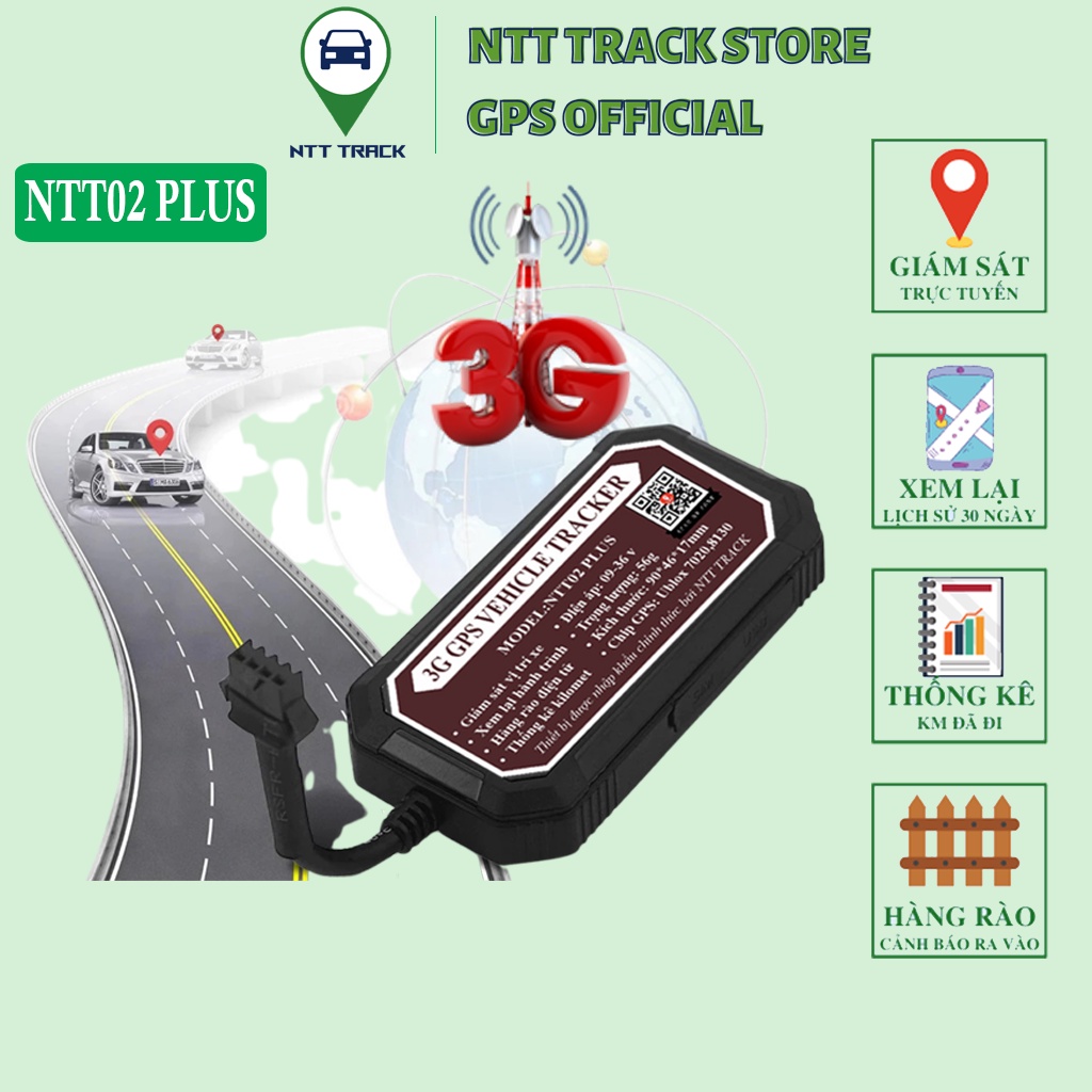 Định vị xe máy NTT02 Plus chip 3G độ chính xác cao giám sát vị trí xe - NTT TRACK