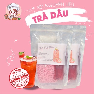 Set trà dâu đông du nấu 65 - 70 ly - nguyên liệu bếp mi nhon