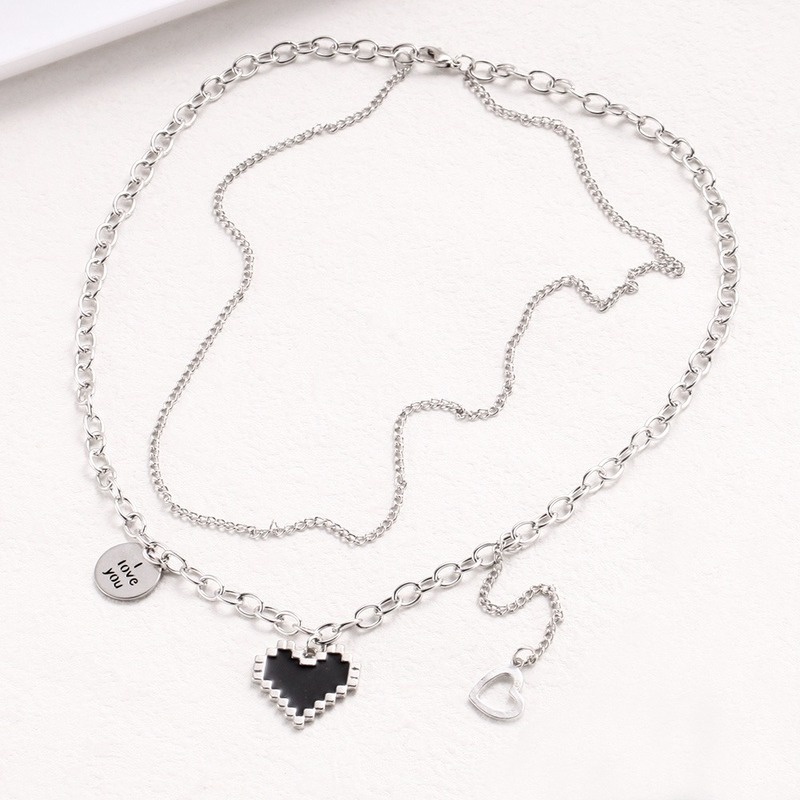 1 Vòng Cổ Choker Mặt Hình Trái Tim Bằng Kim Loại Dễ Điều Chỉnh Phong Cách Harajuku Đường Phố Rock Hình Học Dành Cho Bạn Gái