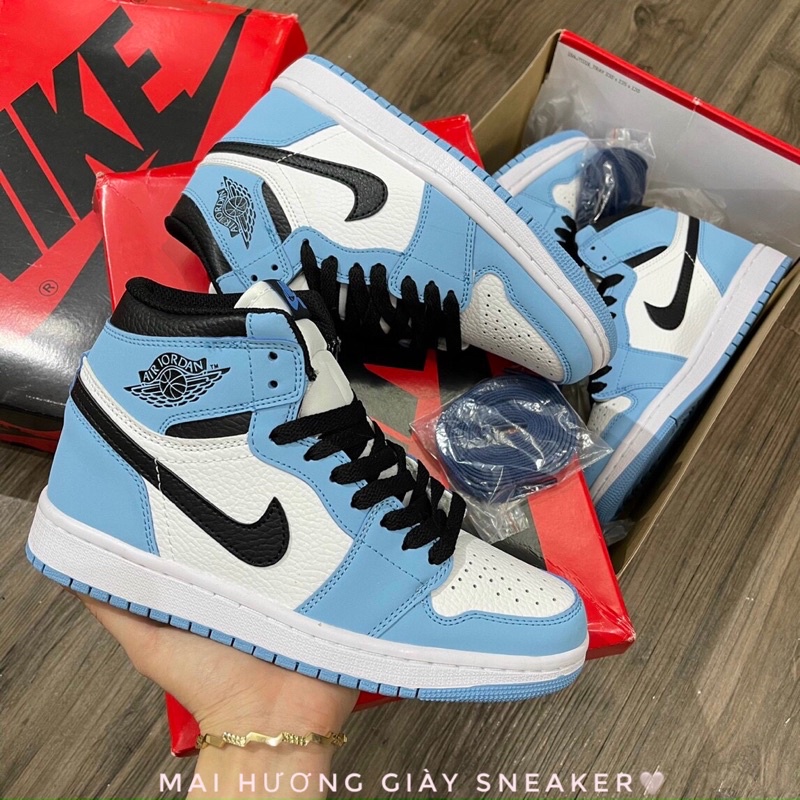 Giày Jordan 1 xanh cao cổ hàng 11  ❤️Free ship❤️  giày thể thao nam nữ sneaker  ,  jd1 xanh dương