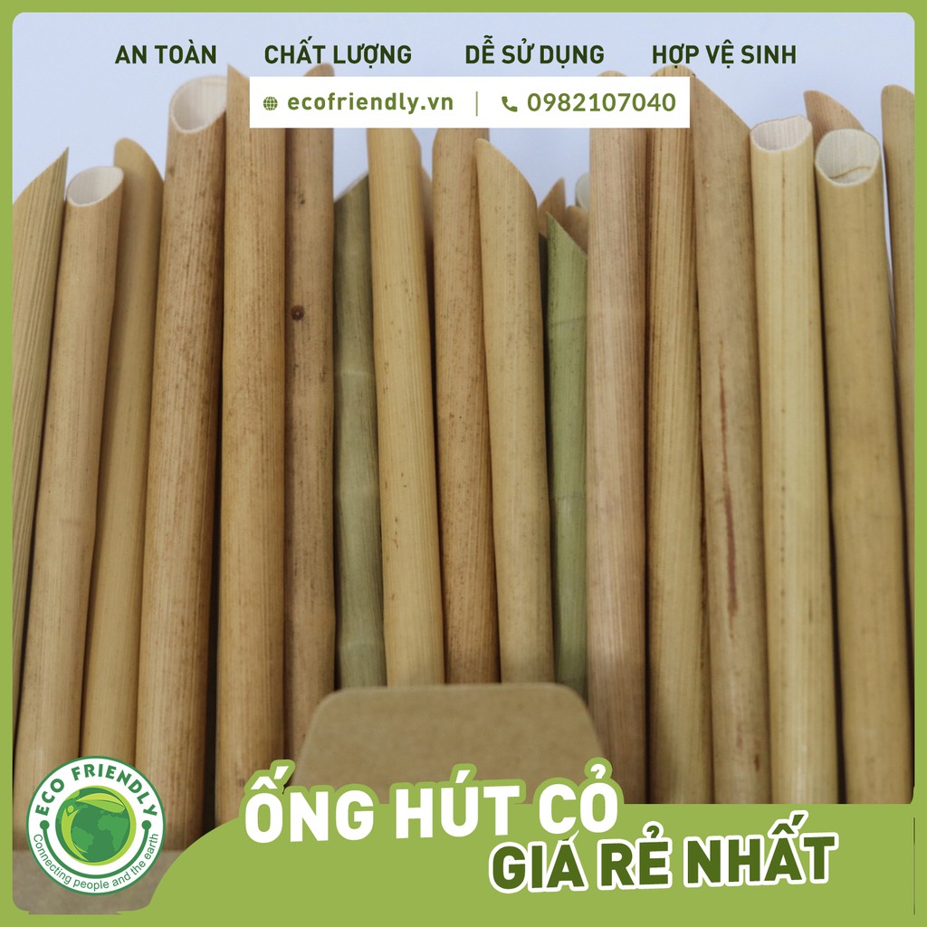 [Tặng không bán] Ống hút cỏ bàng (Grass straws) Túi 5 ống dài 11 cm - Hàng xuất khẩu đi Mỹ - Dùng được cho tất cả các