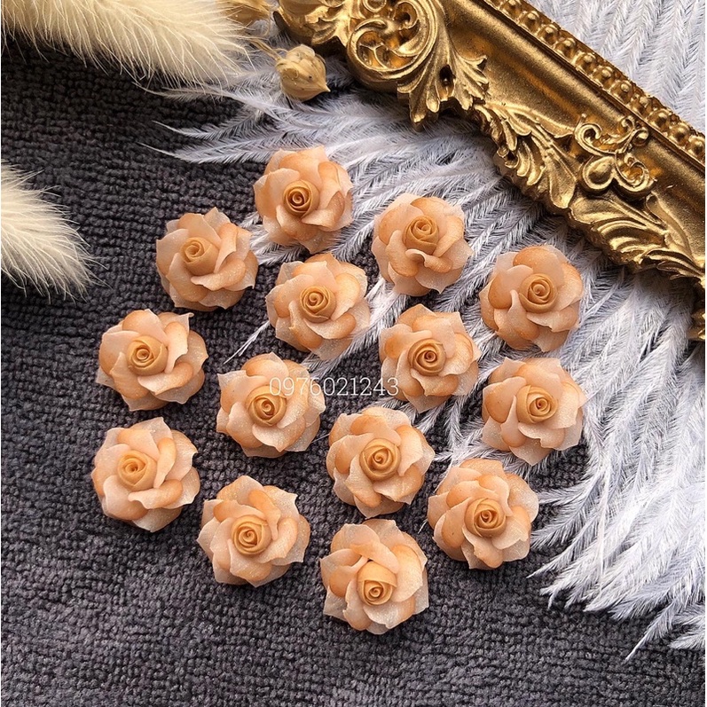 Hoa hồng làm nails. hồng cổ. hoa bột làm nails.phụ kiện nails giá rẻ