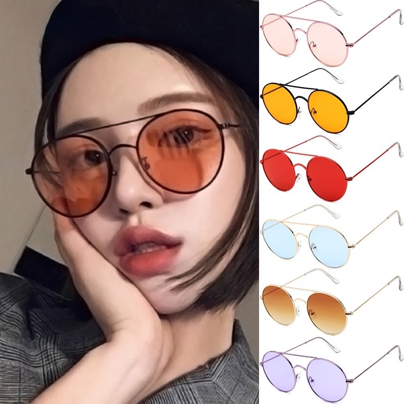 Kính mát gọng tròn thiết kế mới thời trang cho nữ