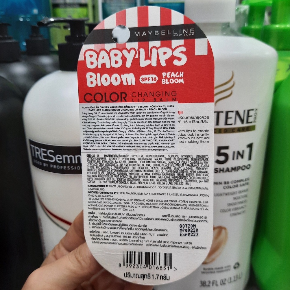 Son Dưỡng Baby Lips Bloom Color Changing SPF16 - Peach Bloom 1.7g