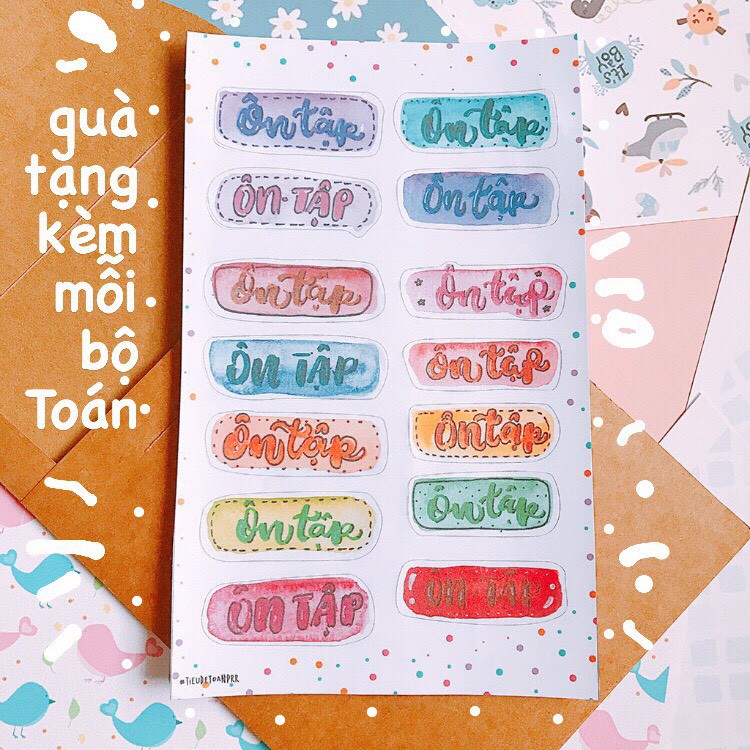 Sticker Tiêu đề Toán 8, 9 - Có đầy đủ tiêu đề hình học và đại số cho cả năm học