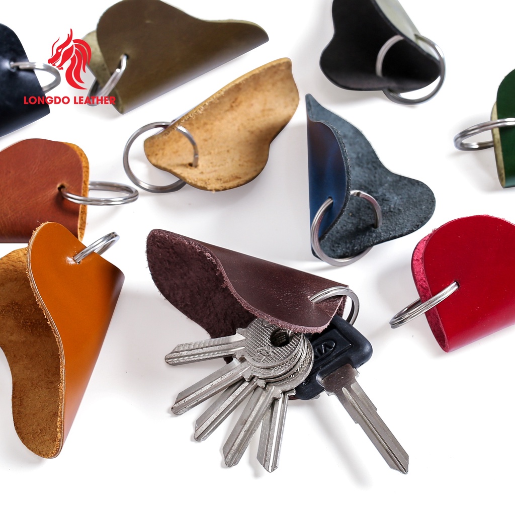 Móc chìa khóa da bò, bảo hành 5 năm, hàng chính hãng thương hiệu Longdo Leather MK03