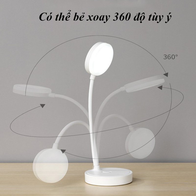 Đèn Bàn Học Đọc Sách, Làm Việc chế độ LED chống cận, 3 chế độ sáng thông minh, cảm ứng