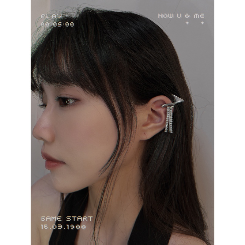 Bông tai đính đá zircon phối tua rua thời trang cho nữ