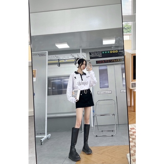 TÁCH LẺ ÁO TAY DÀI + CHÂN VÁY PHỐI DÂY