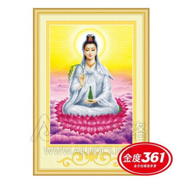 Tranh thêu chữ thập 3D Phật Quan Âm 31367 (55x75cm) chưa thêu