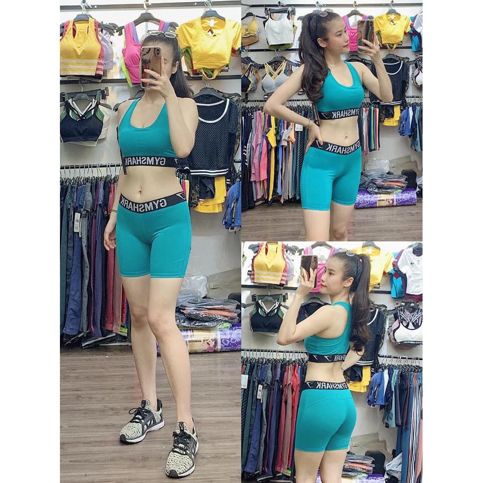 BỘ QUẦN SHORT ÁO THUN NỮ THỂ THAO GYM  5 MÀU GYMSHARK