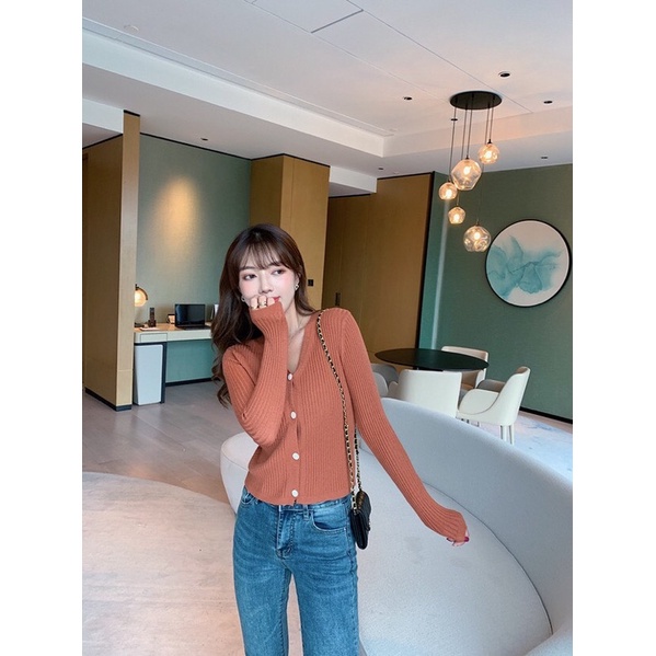 ÁO GÂN TAY DÀI CÀI NÚT XINH MÙA ĐÔNG A27 [Hàng Siêu Cấp] | BigBuy360 - bigbuy360.vn