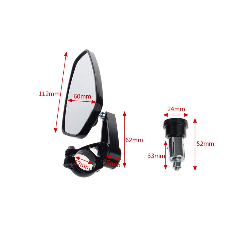 Gương Chiếu Hậu 7 / 8 &quot;22 Bằng Nhôm Màu Đen Thông Dụng Cho Xe Máy