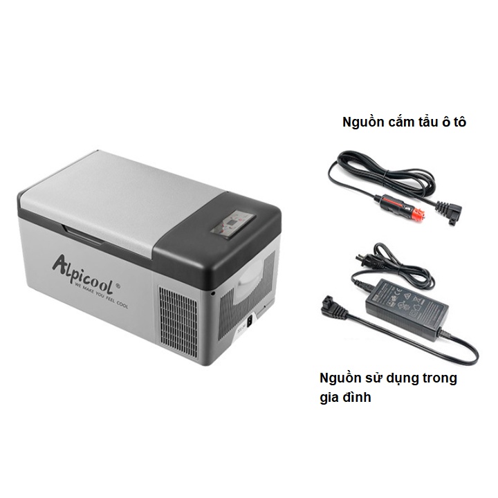 Tủ lạnh mini dùng trên ô tô Alpicool DC15 điều khiển qua điện thoại - HÀNG CHÍNH HÃNG