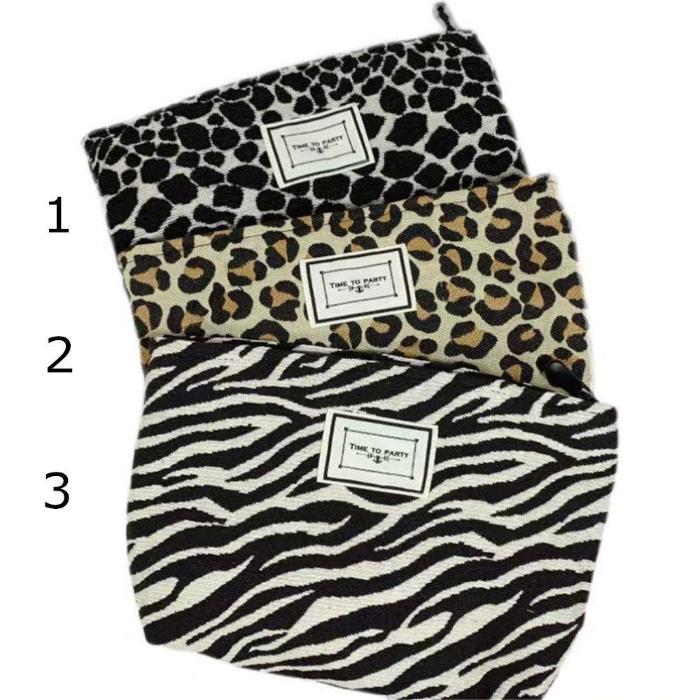 MIHAN1 Túi Đựng Đồ Trang Điểm Họa Tiết Da Báo