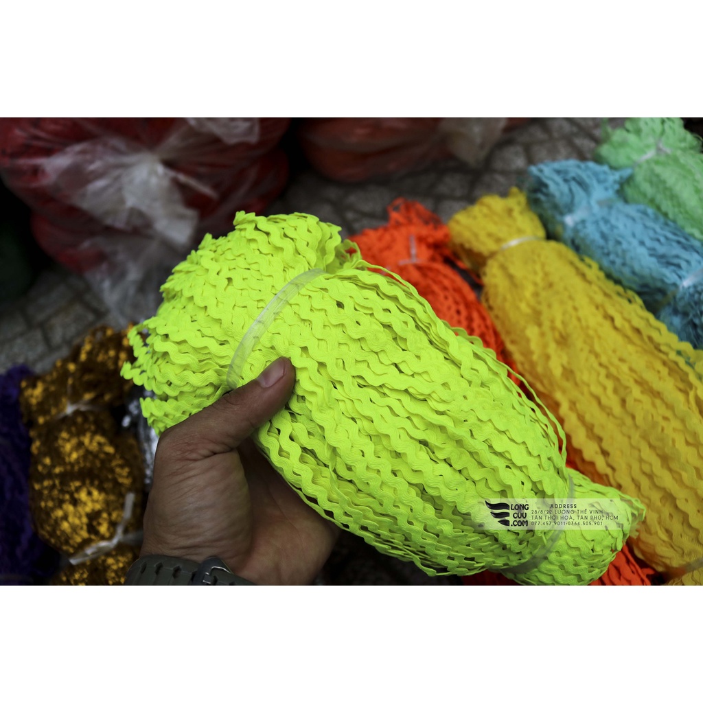 Dây Ren ziczac 5mm/ Dây ren vải poly/ ren sóng