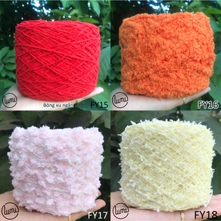 Lumi FY15-FY18 Len Bông Xù Ngắn - Len bông xù len đom đóm đan móc siêu dễ thương