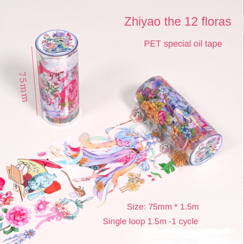 Cuộn Băng Keo Giấy Washi Họa Tiết Hoạt Hình Sáng Tạo Trang Trí Thủ Công