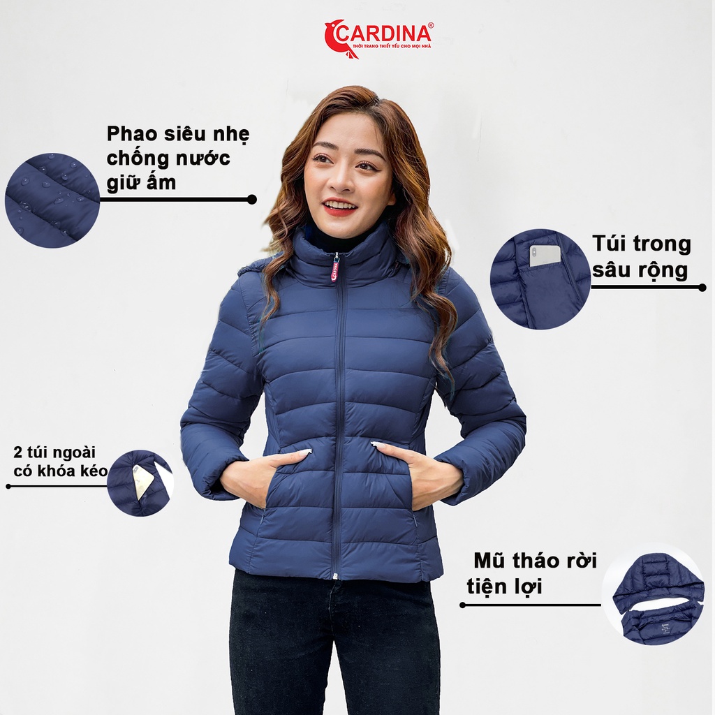 Áo phao nữ CARDINA chất gió trơn trần bông Nhật cao cấp xua tan mùa đông giá lạnh 1PF03. | BigBuy360 - bigbuy360.vn