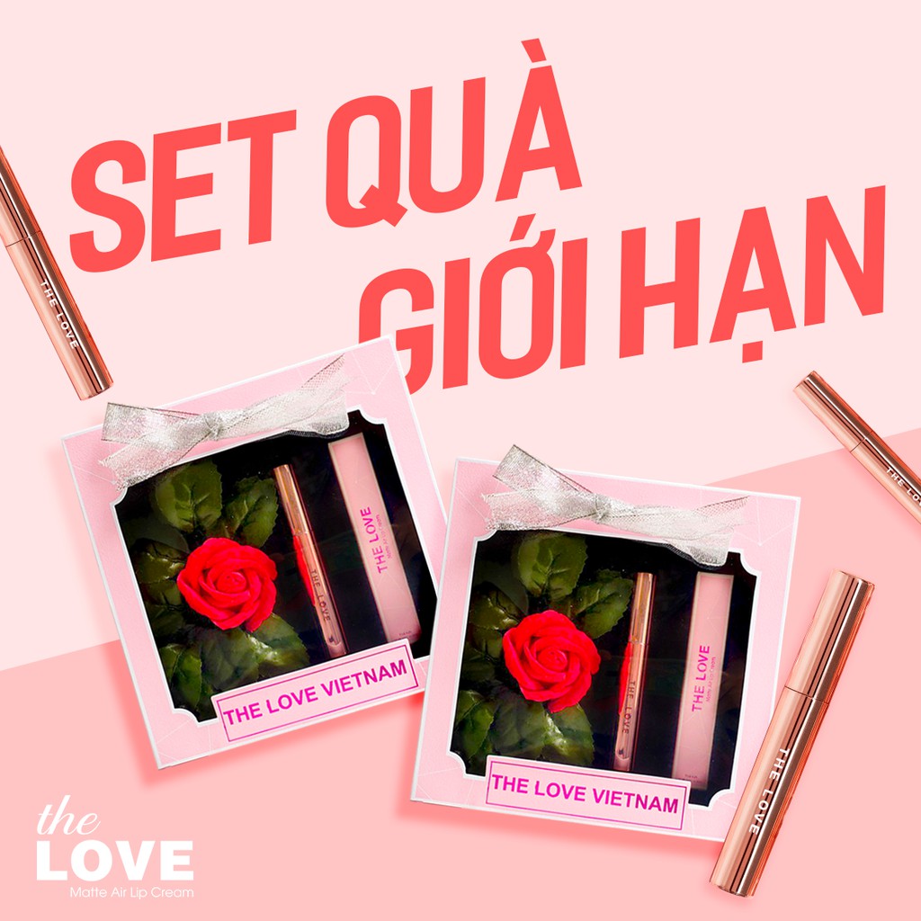 Set Quà Giới Hạn Hoa Sáp Thơm + Son The Love