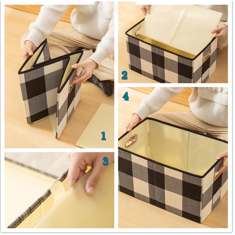 Hộp Đựng Quần Áo Bằng Vải Lanh Cotton Sức Chứa Lớn Có Thể Xếp Gọn Sắp Xếp Gọn Gàng Cho Nhà Ở Ốp