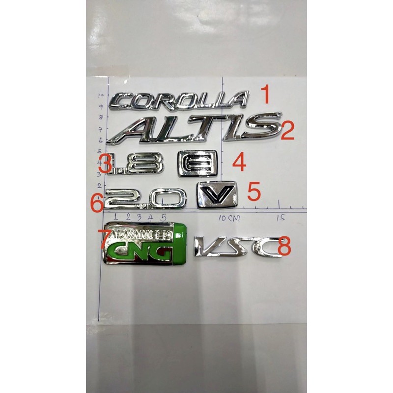 Logo sau ô tô Toyota Altis mỗi mảnh