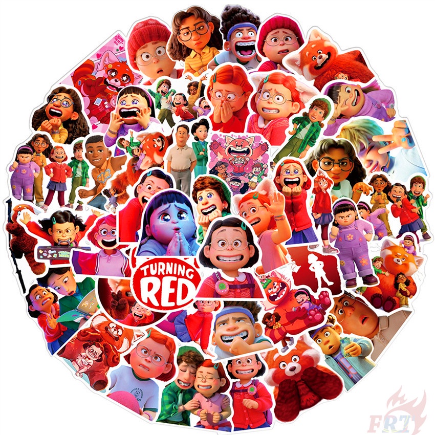 ❉ Miếng Dán Màu Đỏ Dòng 04 Độc Đáo ❉ Bộ 50 Miếng Dán Trang Trí Vali Laptop Ván Trượt DIY Thời Trang