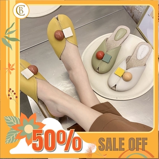 Dép sục nữ ulzzang trơn gắn hình khối nghộ nghĩnh