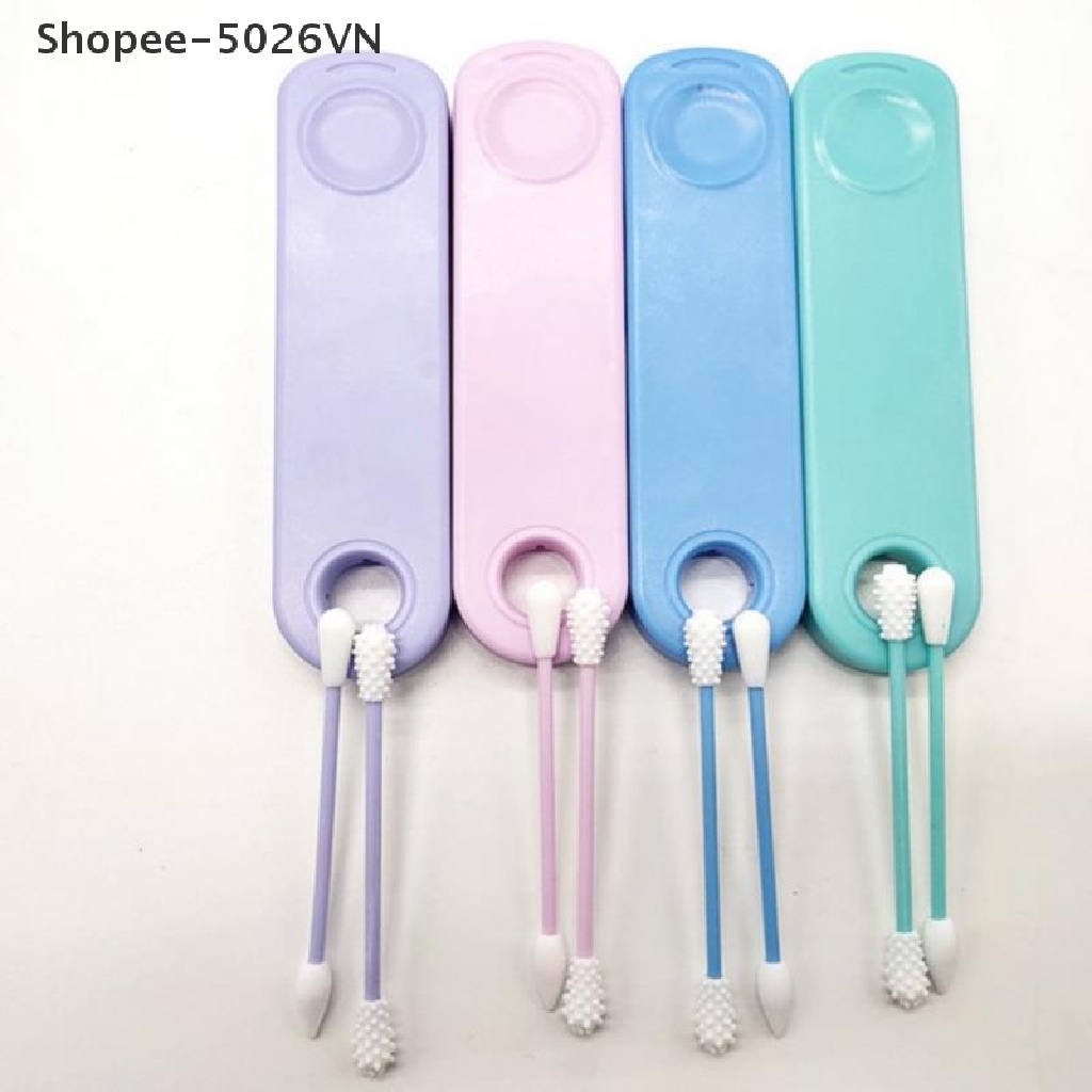 [Hàng mới về] Tăm bông cotton hai đầu silicon làm sạch tai có thể rửa sạch tái sử dụng