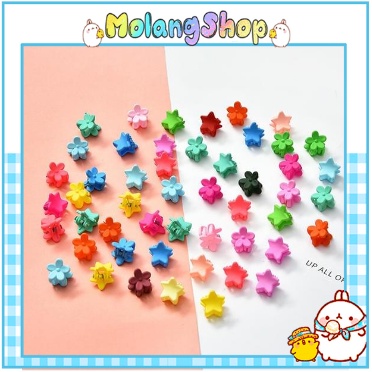Set 5 Kẹp tóc mini hình bông hoa - Kẹp Tóc Họa Tiết Hoa Mini Dễ Thương Molangshop
