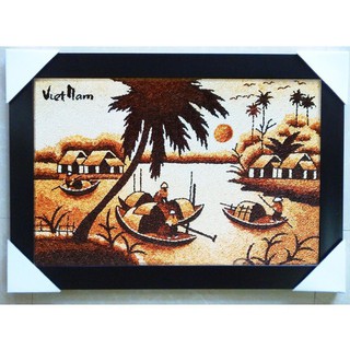 Tranh Gạo Làng Quê -  Quà Lưu Niệm