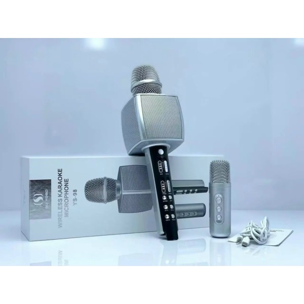 Loa mic bluetooth YS98 là dòng Micro Karaoke Bluetooth cao cấp tích hợp loa Bass không dây-Kèm 1 Mic hát song ca