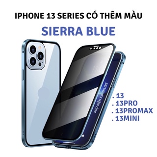 [IPhone 13 Series] Ốp 2 Mặt Kính Cường Lực Chống Nhìn Trộm Khung Nhôm Hít Nam Châm Ốp 2 Mặt IPhone 13 Promax