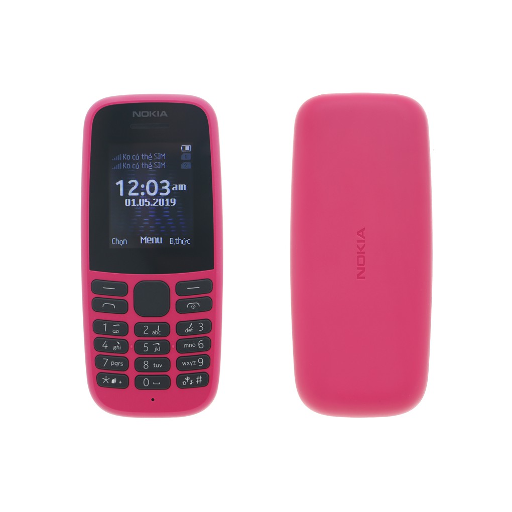 Điện thoại Nokia 105 2 SIM (2019) - Sóng Khoẻ, Pin Trâu -Hàng Chính Hãng