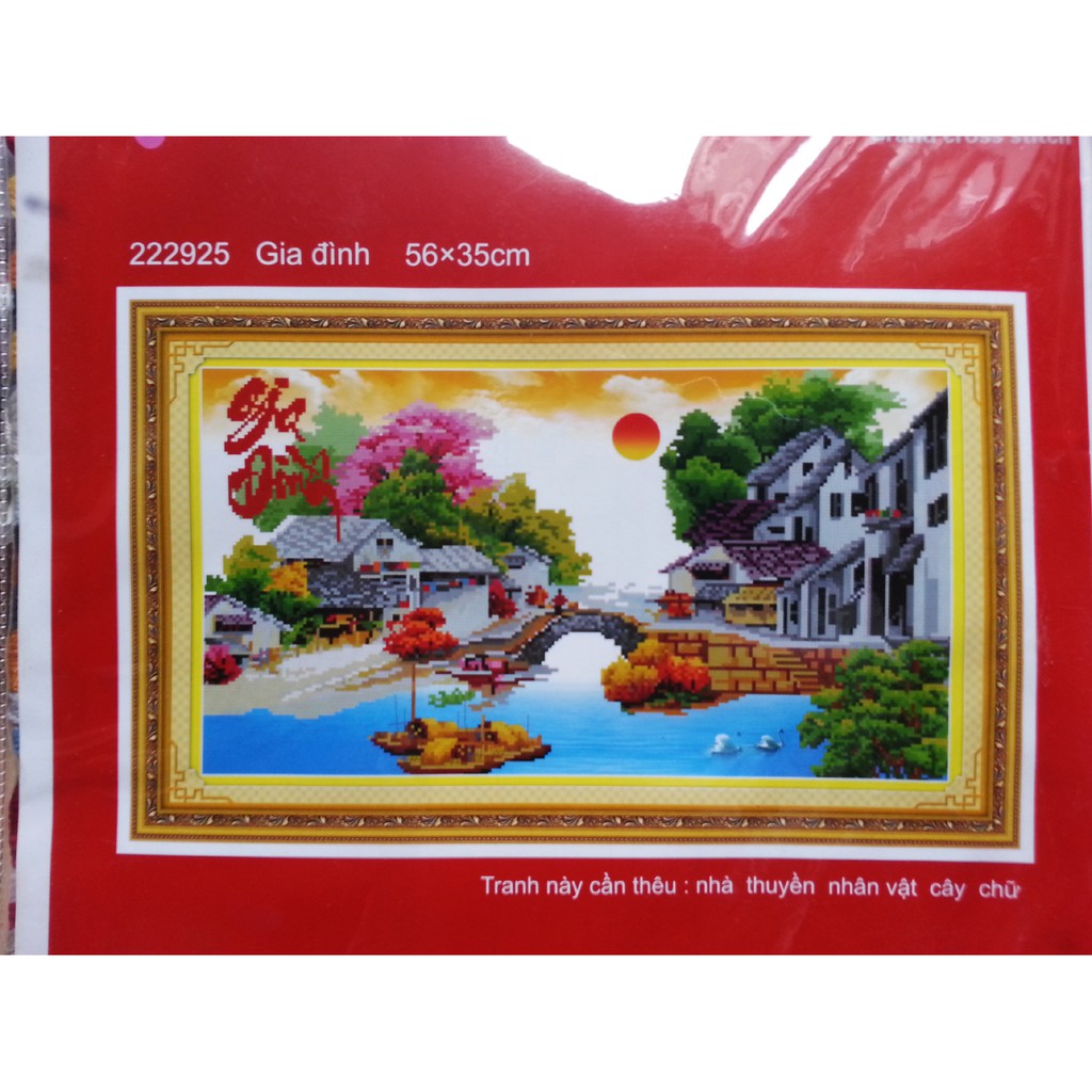 Tranh thêu chữ thập gia đình 222925