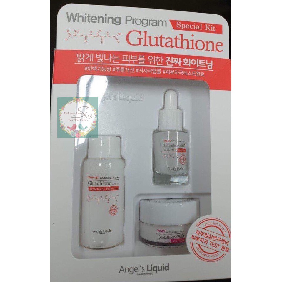 Set mini 7 Day Whitening Program Glutathione 700 V-Ample [ Toner - Serum - Kem Dưỡng ]