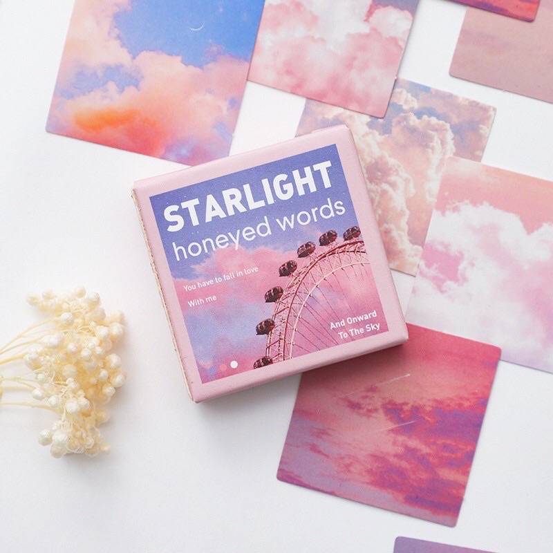 Sticker hình dán bầu trời màu hồng Starlight